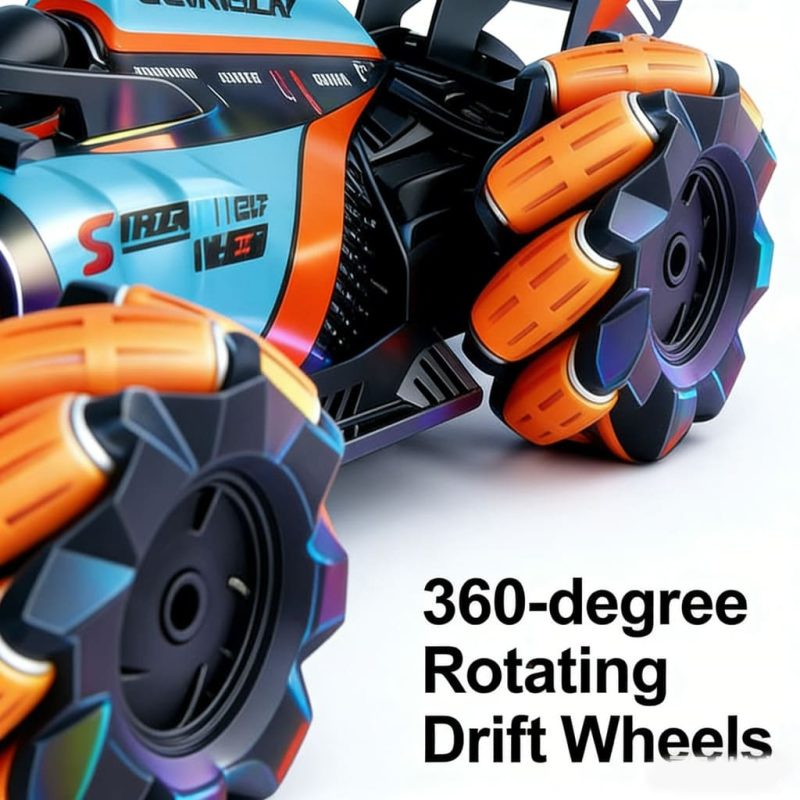 1_14 F1 360-degree rotating drift remote control car, app-controlled stunt spray racing car model for children, includes charger.(35)