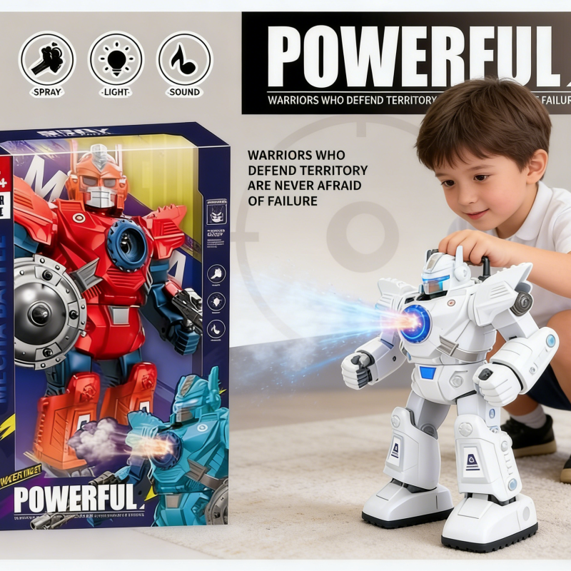 2.4G RC Toy Electric rotating spray robot warrior(11)