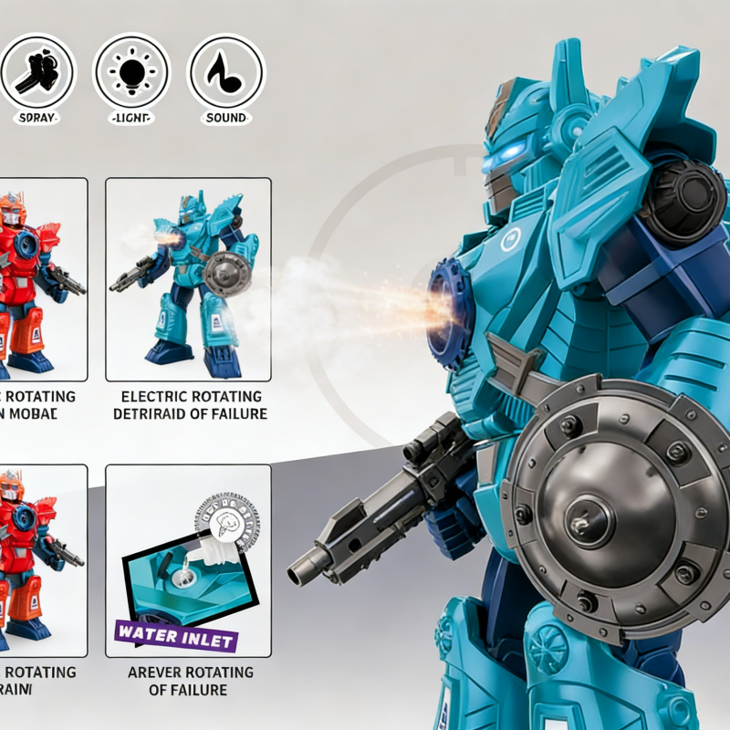 2.4G RC Toy Electric rotating spray robot warrior(13)