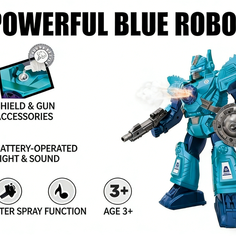 2.4G RC Toy Electric rotating spray robot warrior(15)