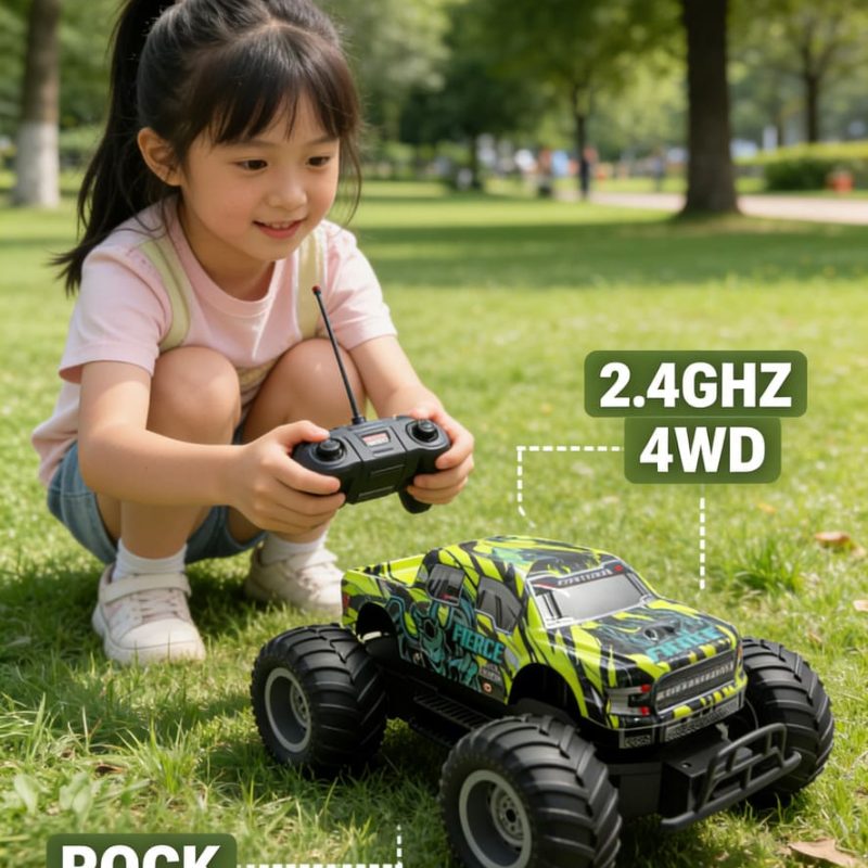 2.4G RC toy ,1_ 14 lights, music, four-wheel drive off-road swing car, PVC, with 4 colors version(5)