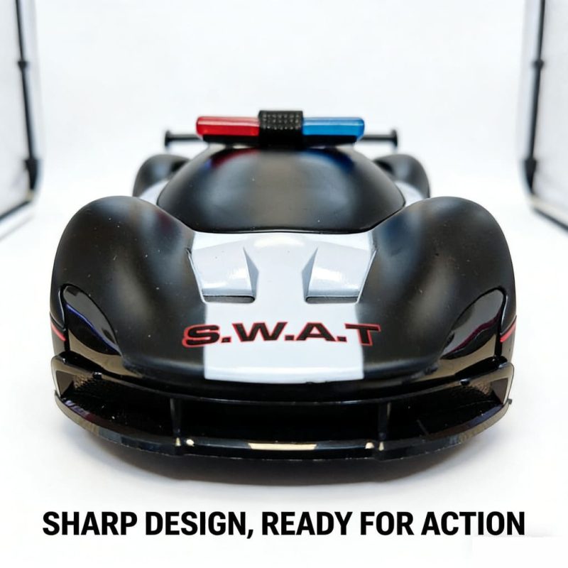 2.4Ghz RC Toy 1_ 20 Colorful Racing Light Four wheel Drive Drift Car (Black Special Police Edition)(1)