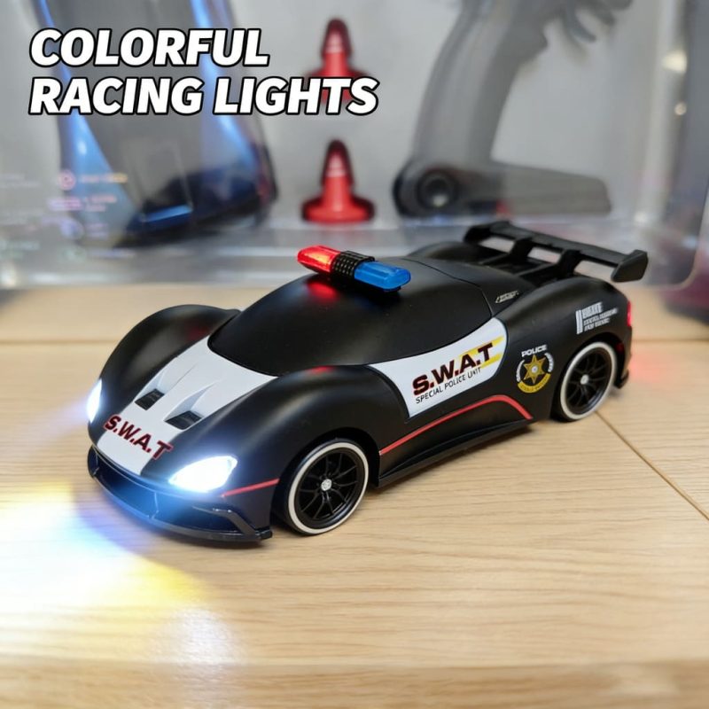 2.4Ghz RC Toy 1_ 20 Colorful Racing Light Four wheel Drive Drift Car (Black Special Police Edition)(3)