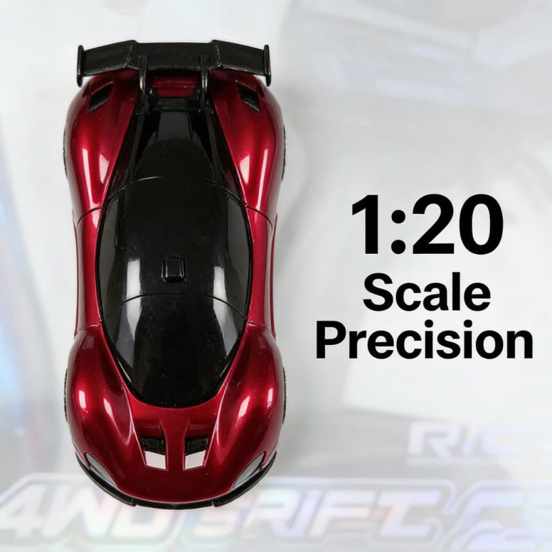 2.4Ghz RC Toy 1_ 20 Colorful Racing Light Four wheel Drive Drift Car (Metal Cartier Red Paint Edition)(42)