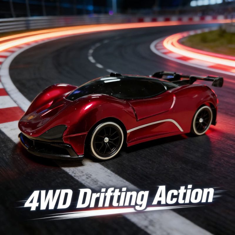2.4Ghz RC Toy 1_ 20 Colorful Racing Light Four wheel Drive Drift Car (Metal Cartier Red Paint Edition)(44)