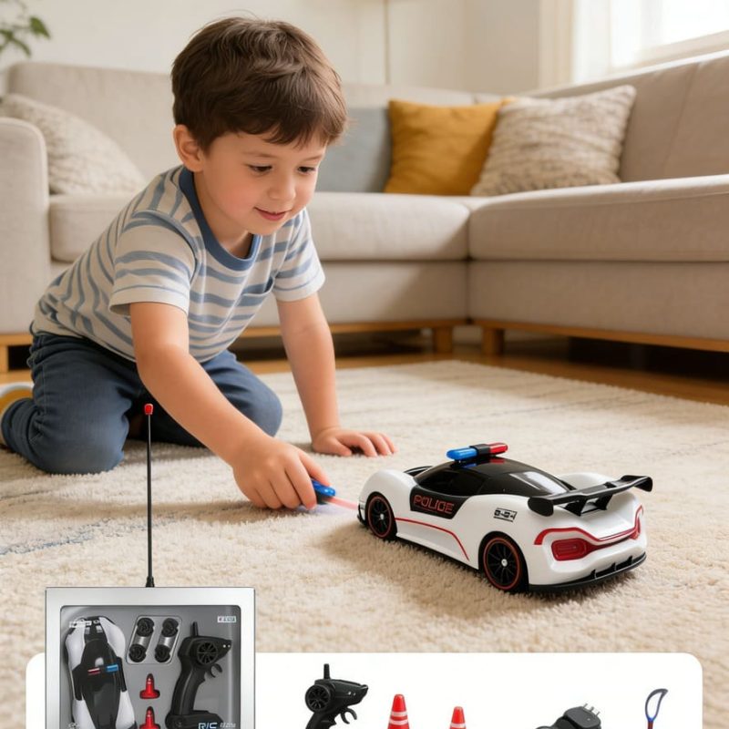 2.4Ghz RC Toy 1_ 20 Colorful Racing Light Four wheel Drive Drift Car (Police Car Paint Edition)(24)