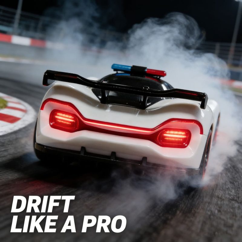 2.4Ghz RC Toy 1_ 20 Colorful Racing Light Four wheel Drive Drift Car (Police Car Paint Edition)(25)