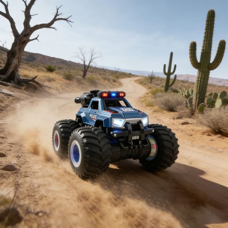 2.4Ghz RC Toy 1_18 scale Remote control stunt big wheel classic towing spray car and spray-painting drift function(1)