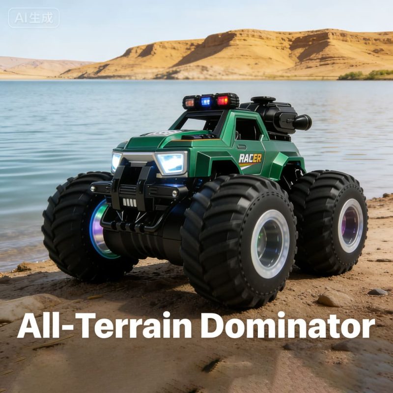 2.4Ghz RC Toy 1_18 scale Remote control stunt big wheel classic towing spray car and spray-painting drift function(3)