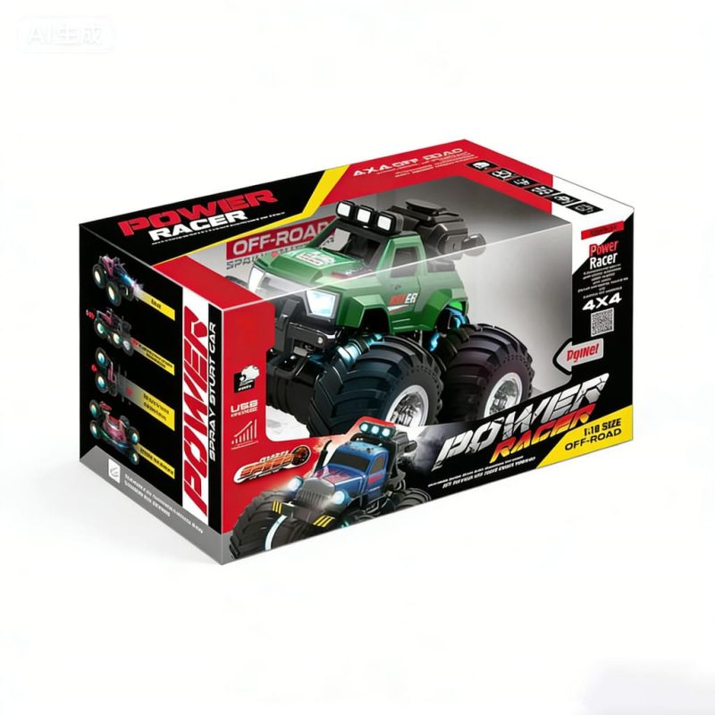 2.4Ghz RC Toy 1_18 scale Remote control stunt big wheel classic towing spray car and spray-painting drift function(5)