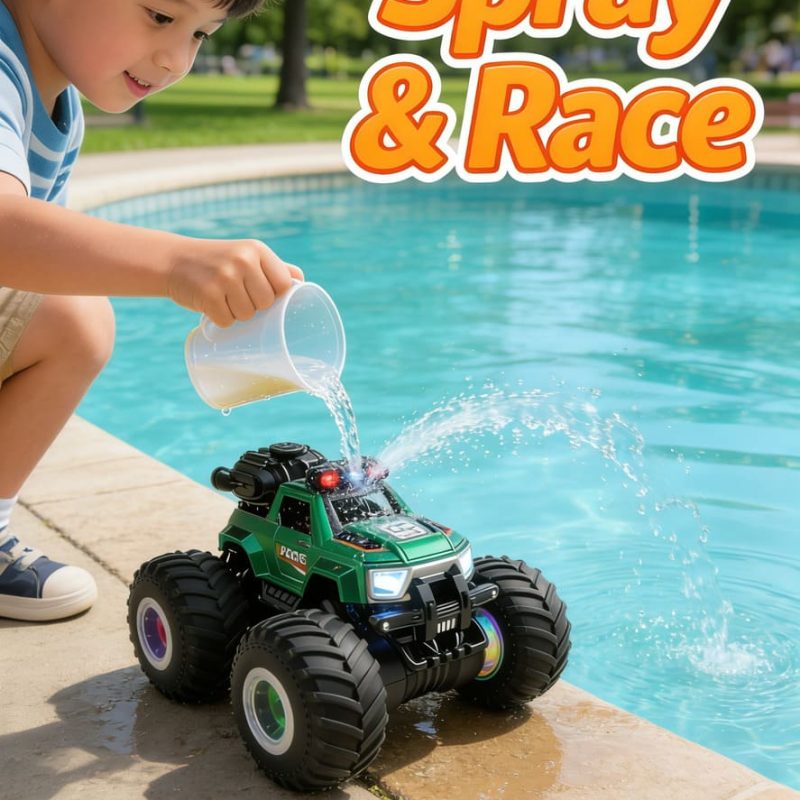 2.4Ghz RC Toy 1_18 scale Remote control stunt big wheel classic towing spray car and spray-painting drift function(6)