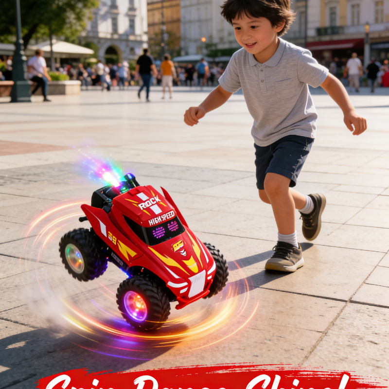 2.4Ghz RC Toy -Children's remote control toy motorcycle for boys, with lights, music, and spray-painting drift function(27)