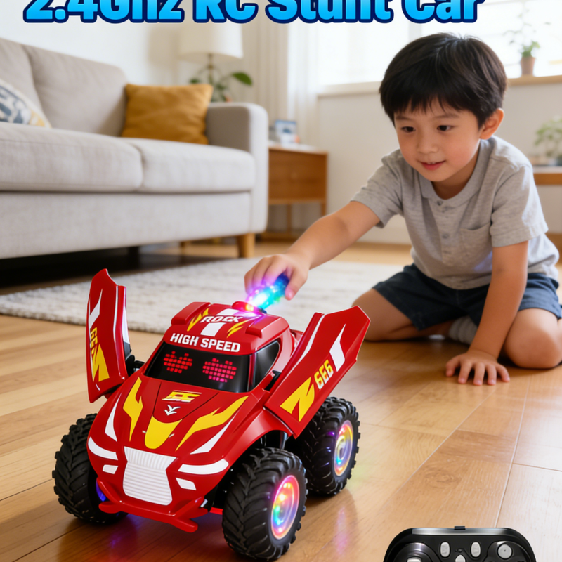 2.4Ghz RC Toy -Children's remote control toy motorcycle for boys, with lights, music, and spray-painting drift function(28)