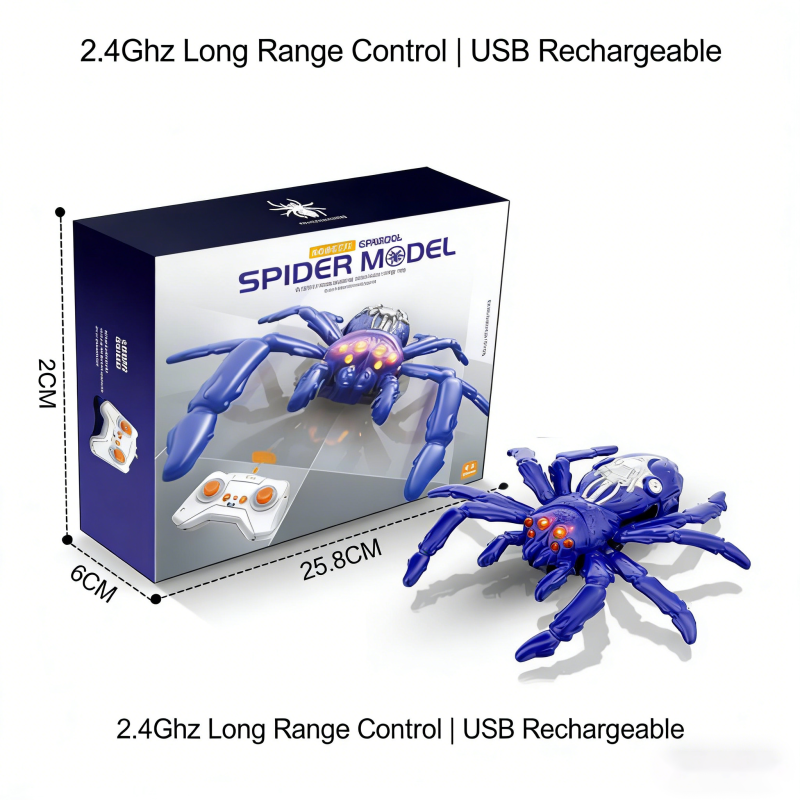2.4Ghz RC animal toy -Wall climbing remote control spider -Climbing Spider - Climbing Reptile Prank Toy(23)