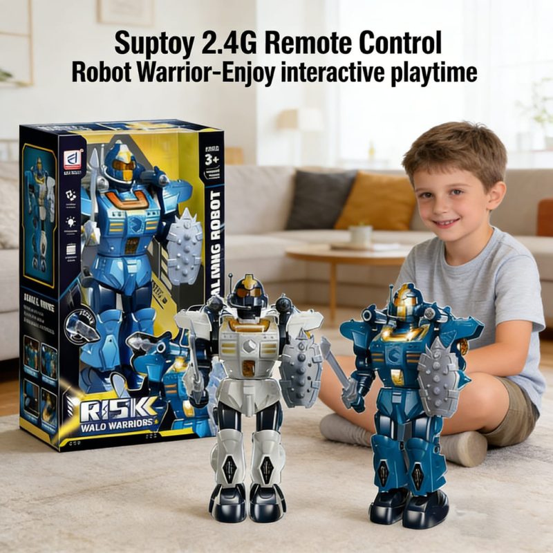 Suptoy 2.4G Remote Control Robot Warrior - Multi-Functional Electric Battle Toy with Lights & Sounds-Electric Programmable Walking Robot for Kids