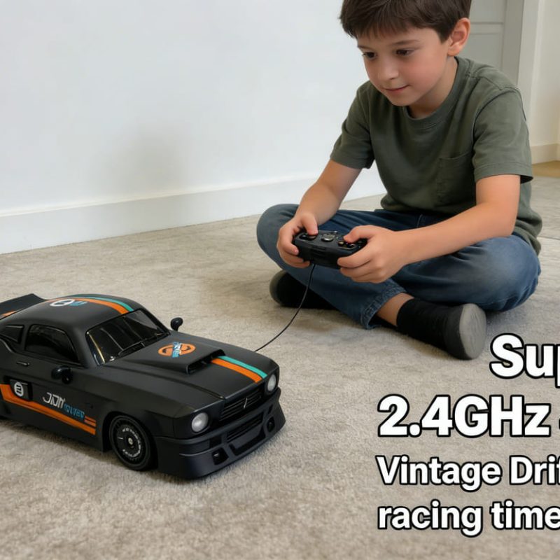 Suptoy 2.4GHz 4WD RC Vintage Drift Car - Remote Control Classic Racing Vehicle Toy for kids gift3