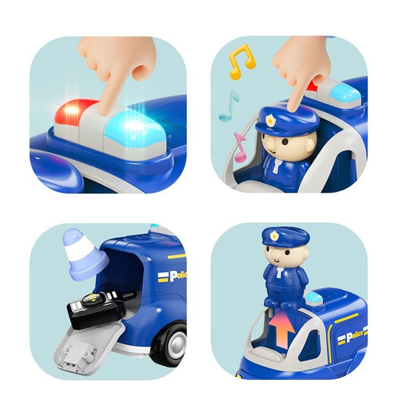 Suptoy Kids' Cartoon RC Ambulance & Police Car Toy - 2.4Ghz with Lights & Sounds (2 Colors) for kids gift-Blue