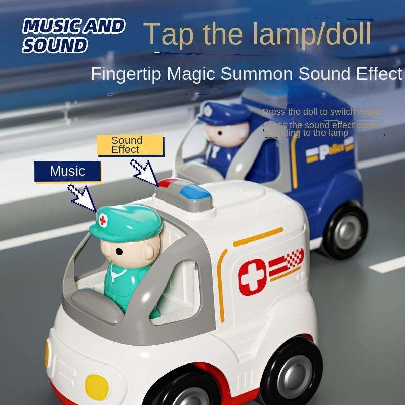 Suptoy Kids' Cartoon RC Ambulance & Police Car Toy - 2.4Ghz with Lights & Sounds (2 Colors) for kids gift-Blue5